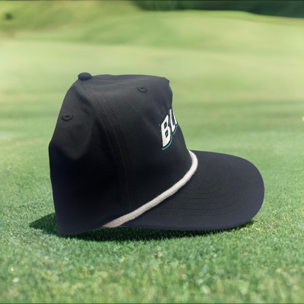 Black Hat with White Rope - Classic Golf Cap