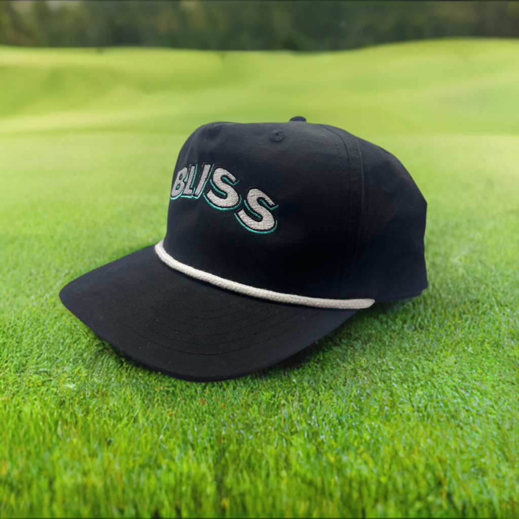 Black Hat with White Rope - Classic Golf Cap